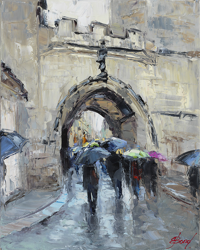 Elena Bond - Old Town Prague-20 x 16 - Painting on Canvas